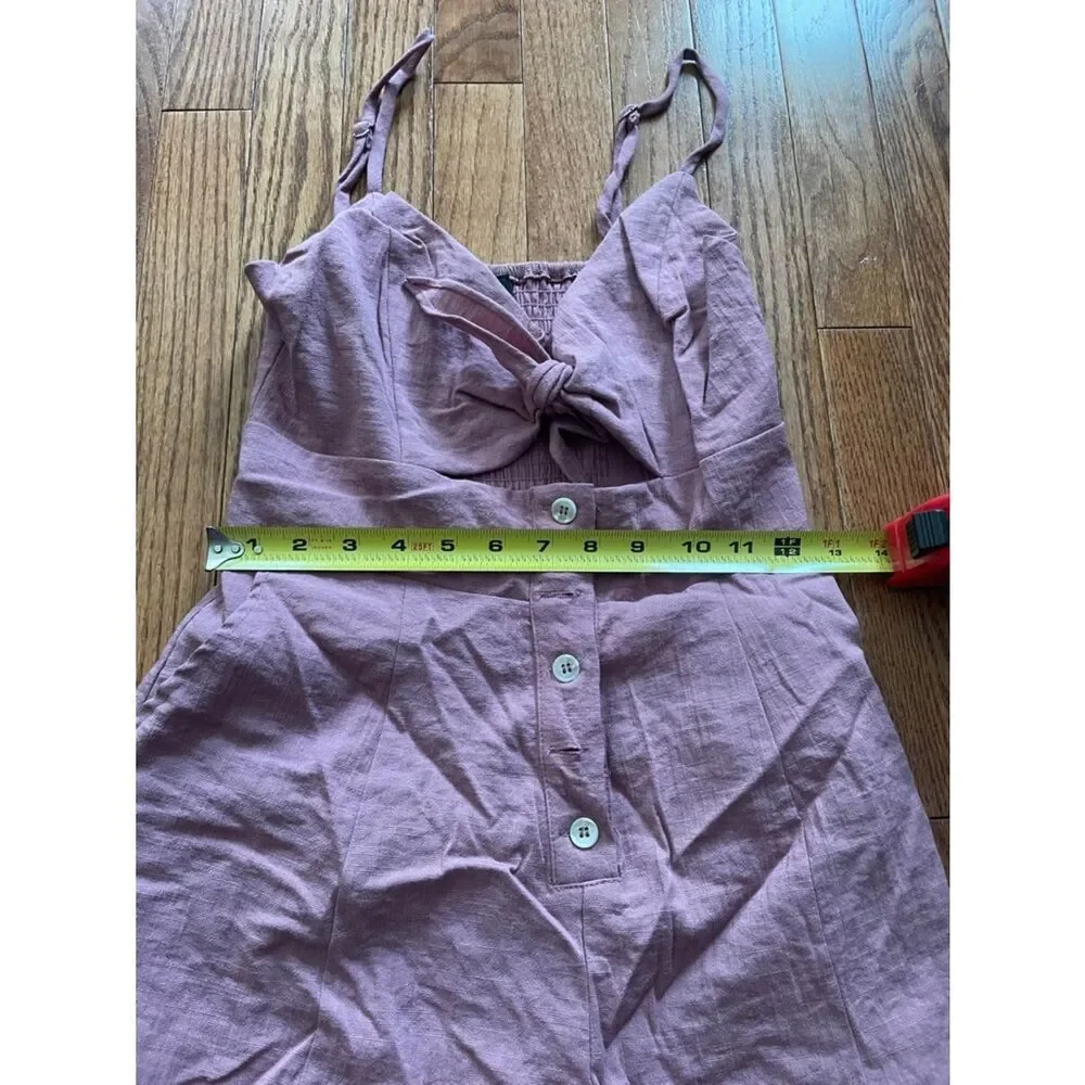 Majorelle Andrea Mauve Linen Tie Front Linen Romper Women’s Sz XS